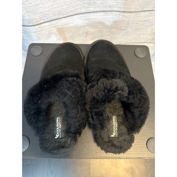 Koolaburra By UGG Black Faux Fur Lined Slippers Size 8 - Picture 2 of 4